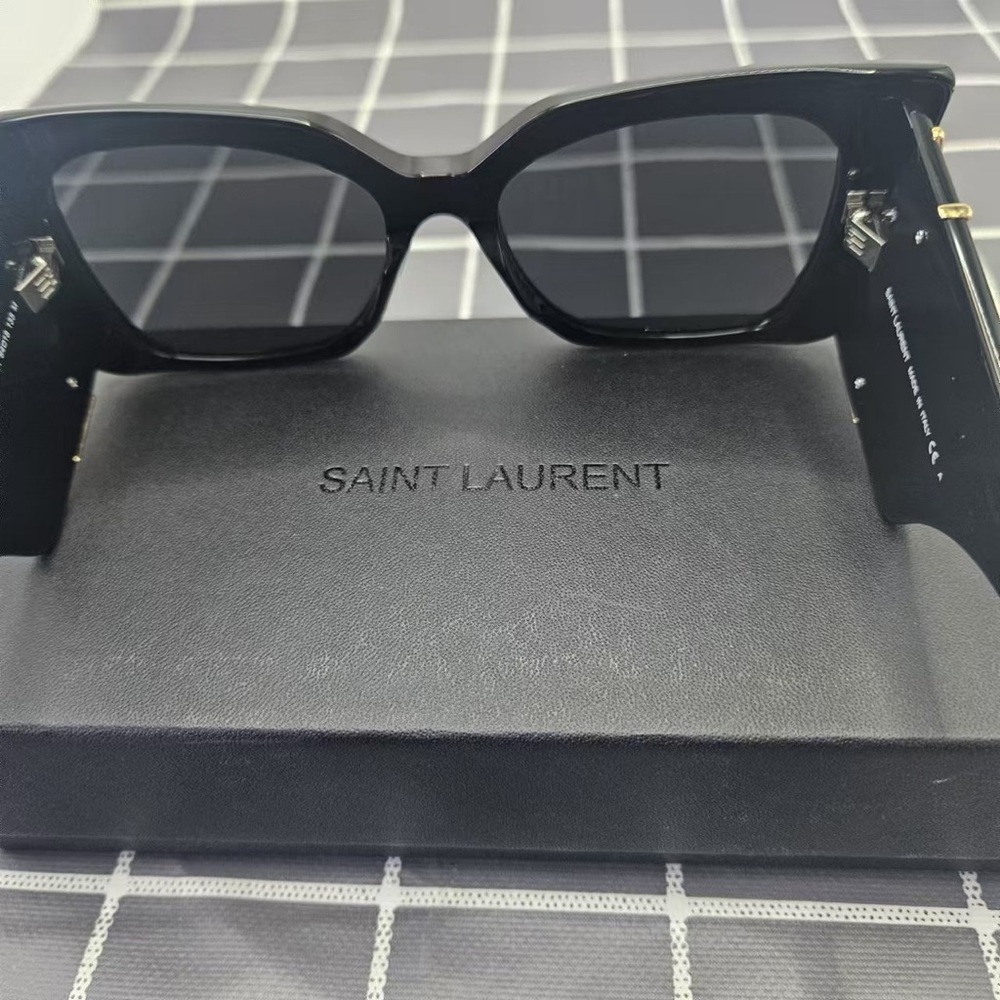 Saint Laurent Black and Gold Sunglasses - Picture 5 of 6